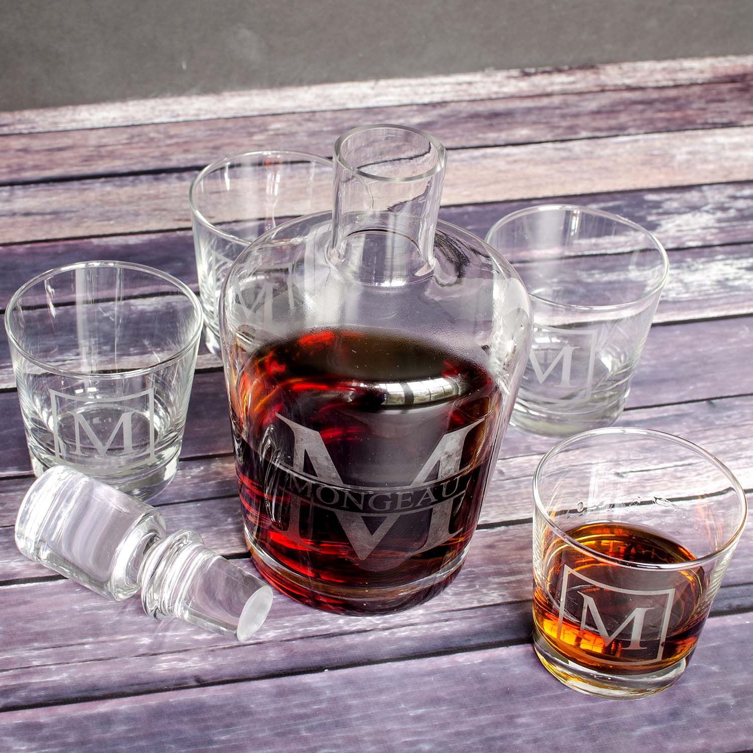 DIY Etched Monogrammed Whiskey Decanters unOriginal Mom