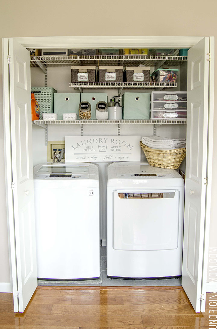 Multi-Purpose Laundry Closet Organization Solutions - unOriginal Mom