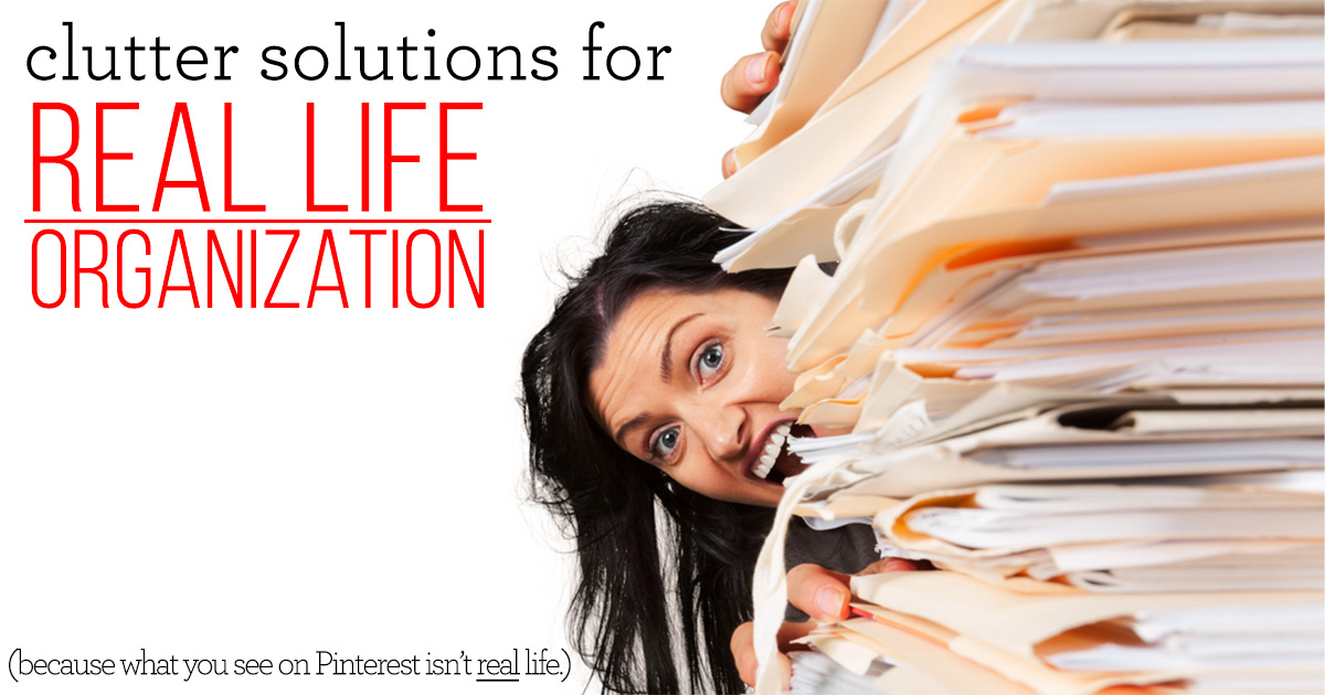 It's time to stop comparing yourself to magazine worthy images of unrealistic organization solutions. Here are two clutter solutions for REAL LIFE organization - for the everyday moms!