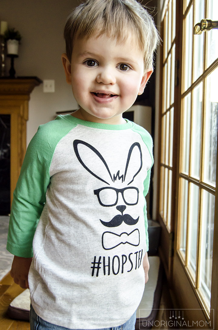 "Hopster" Easter shirt with a free Silhouette Cut File - such an adorable boy's Easter shirt!