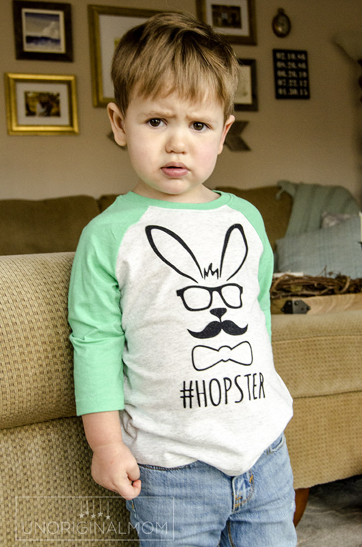 "Hopster" Easter shirt with a free Silhouette Cut File - such an adorable boy's Easter shirt!