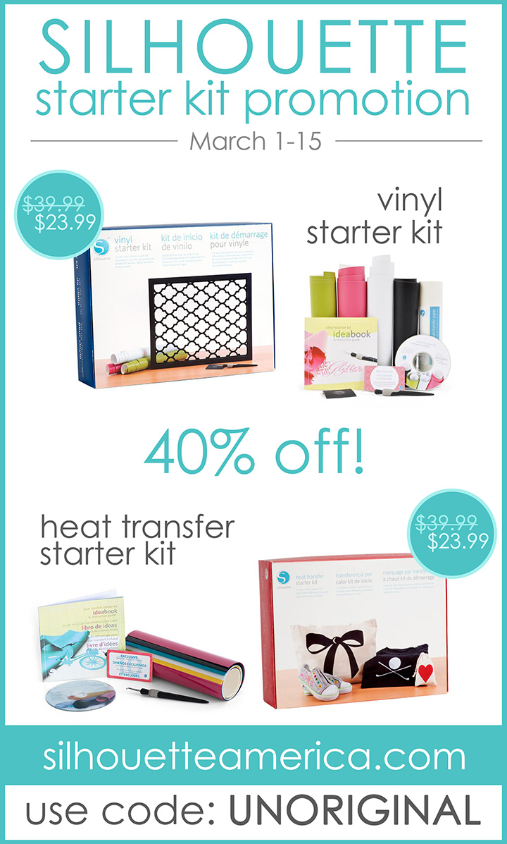 Silhouette vinyl starter kit | Silhouette heat transfer starter kit | Silhouette promotion