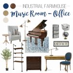 One Room Challenge – Industrial Farmhouse Office/Music Room Design Plan