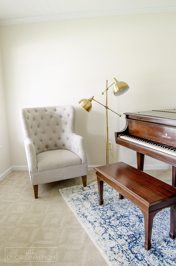 ORC music room makeover - Sherwin Williams Shoji White