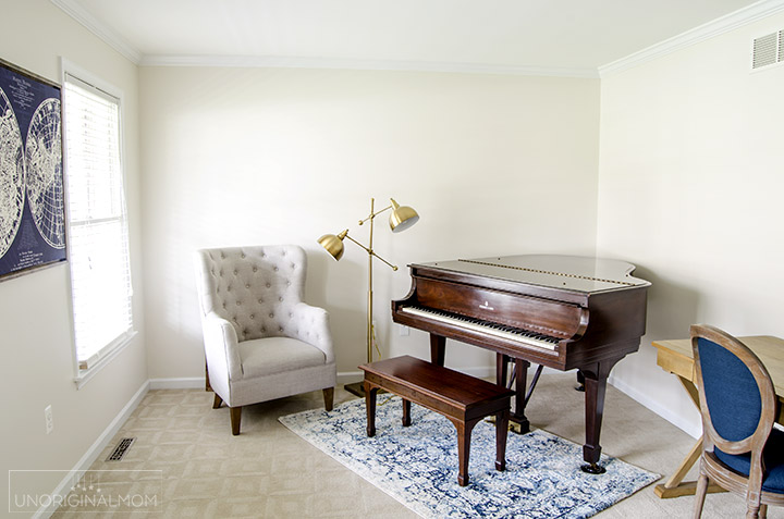 ORC music room makeover - Sherwin Williams Shoji White