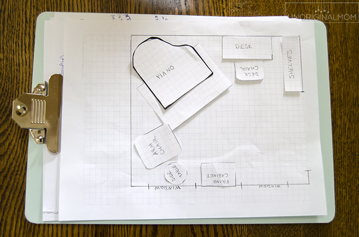 Use graph paper to work out a room design - so much easier than trying to mess around with design software you aren't familiar with!