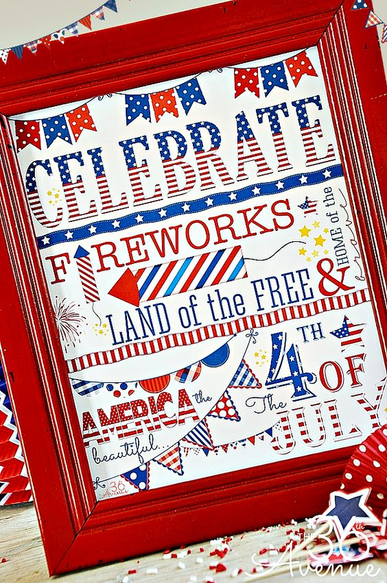 A bunch of great FREE printables for your 4th of July Party! | patriotic printables | patriotic party decor | red white and blue printables | free printables | memorial day party printables | 4th of july | independence day