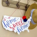 “Home Sweet Home” Patriotic Door Hanger + Free Cut File