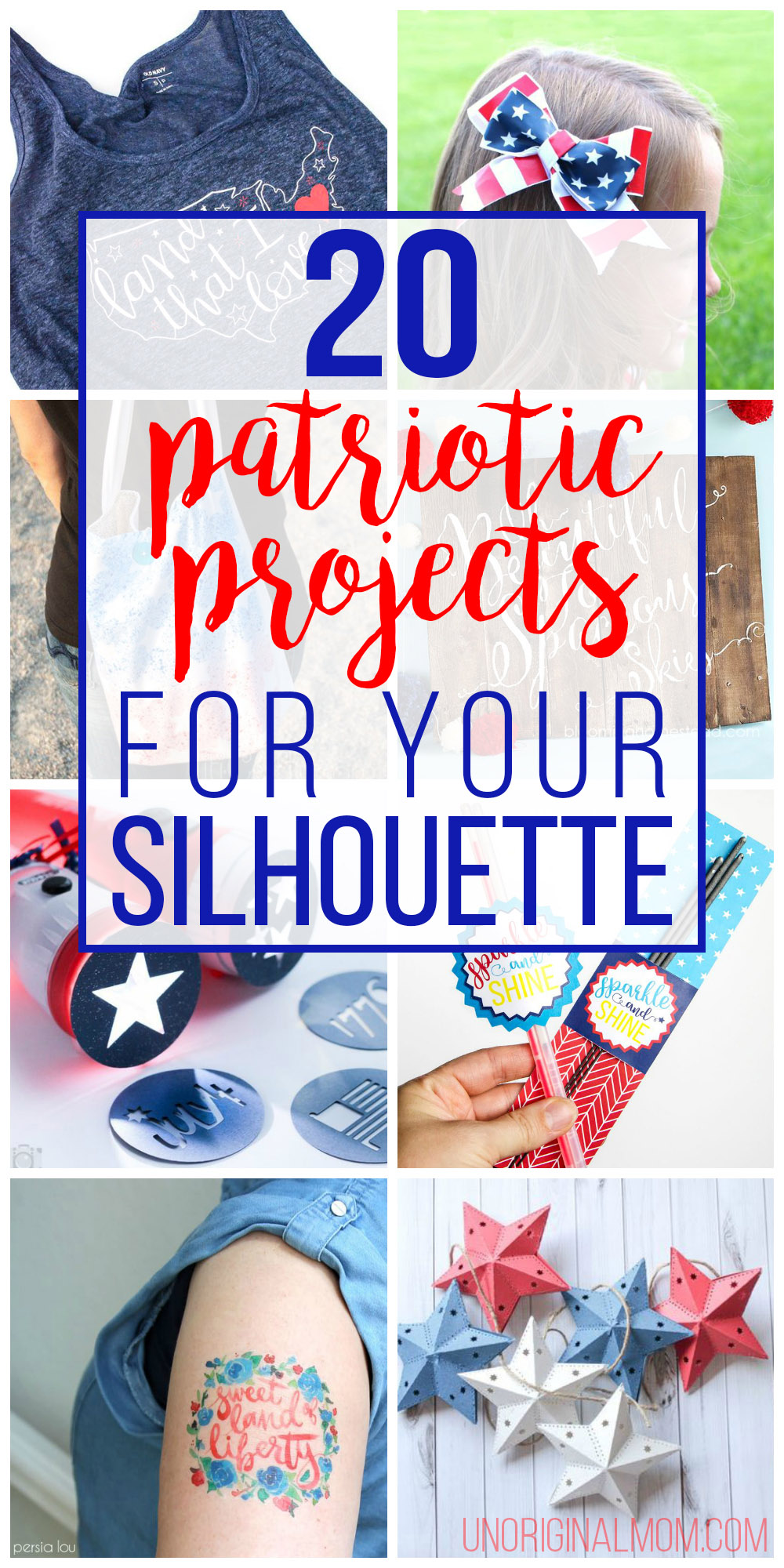 20 crafty patriotic projects to make with your Silhouette or Cricut! | patriotic crafts | 4th of July projects | silhouette cameo | cricut explore | 