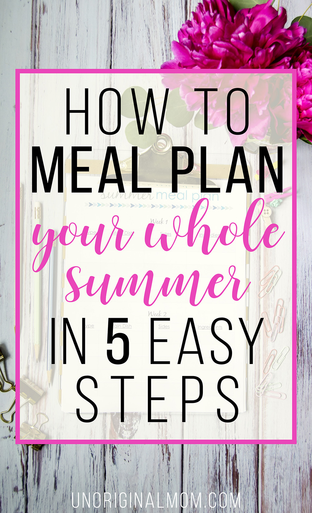 Plan out your dinners for the WHOLE summer at one time - it's easier than you think! Plus there's a free printable summer meal planner and a free google doc to get organized. | summer meal planning | free meal planner | printable meal planner | organized summer | summer plans