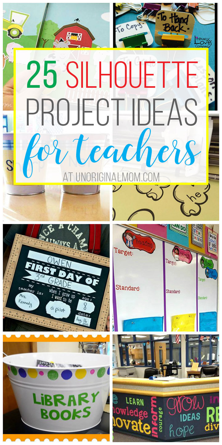 Great ideas for how to use your Silhouette or Cricut for your classroom! I want to try them all! | Silhouette CAMEO | Silhouette Portrait | Silhouette projects for teachers | vinyl projects for classrooms | classroom decor | classroom organization