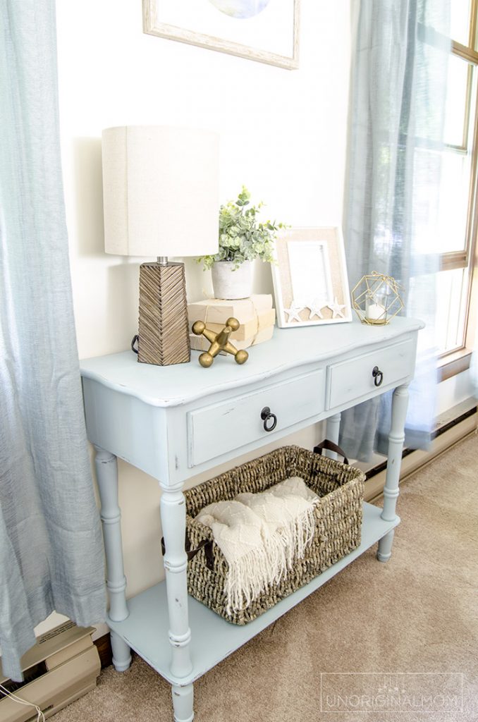 Coastal Blue Side Table Makeover unOriginal Mom