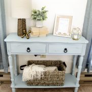 Coastal Blue Side Table Makeover