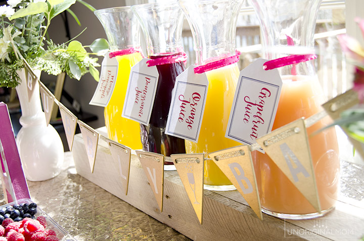 MimosaBar Carafes  Mimosa bar, Mimosa bar baby shower, Brunch bubbly  bridal shower