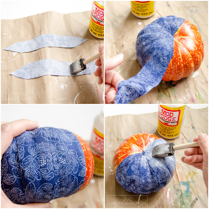 DIY Fabric Covered Pumpkins - unOriginal Mom