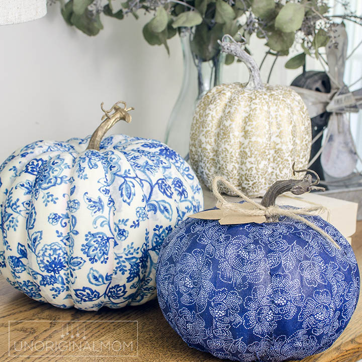 DIY Fabric Covered Pumpkins - unOriginal Mom