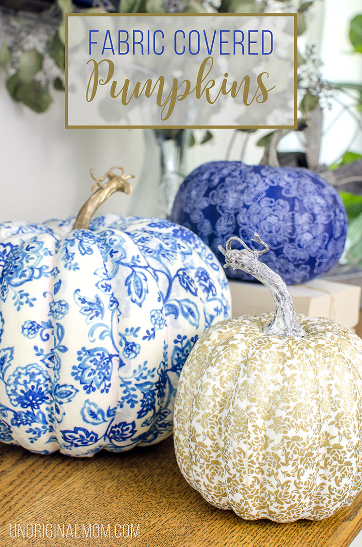 How to Cover Pumpkins with Fabric + Decorating Tips - CATHIE