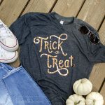 Trick or Treat Shirt with Copper Heat Transfer Vinyl