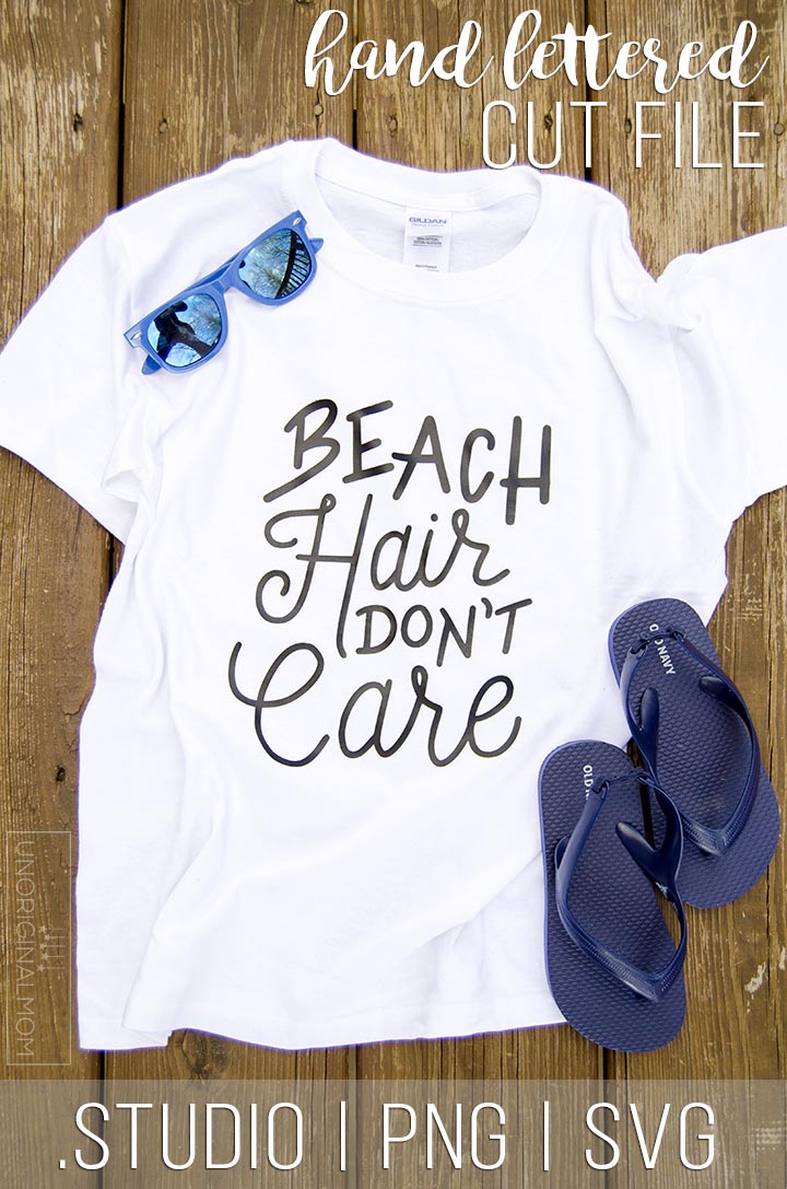 Beach Hair Don't Care - free cut file for your Silhouette or Cricut! #beach #beachtshirt #beachhairdontcare #beachcutfile #silhouette #cricut