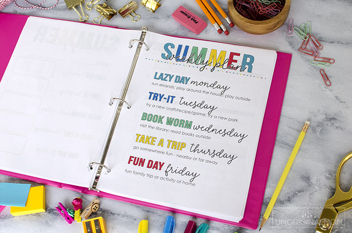 Printable summer activity planning binder - perfect for summer planning, setting goals, and more! #summerplanner