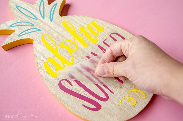 Aloha Summer hand lettered cut file - cute vinyl on a pineapple from the Target dollar spot!