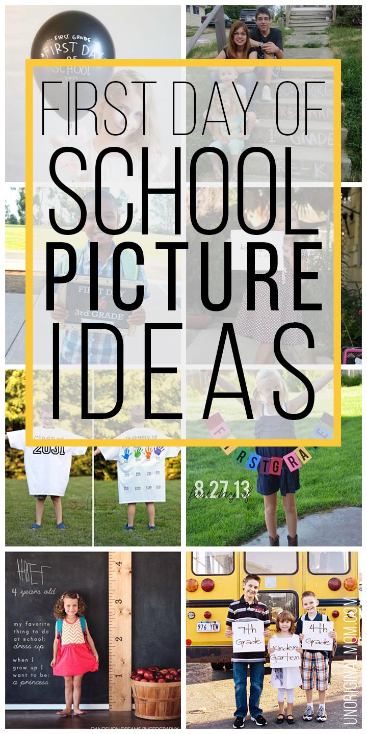 Cute first day of school picture ideas - lots of adorable and easy ideas for back to school pictures!