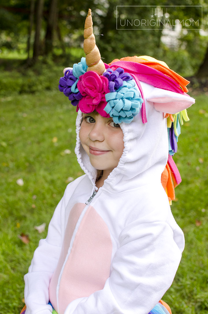 DIY Unicorn Hoodie Costume + Rainbow Tutu. A