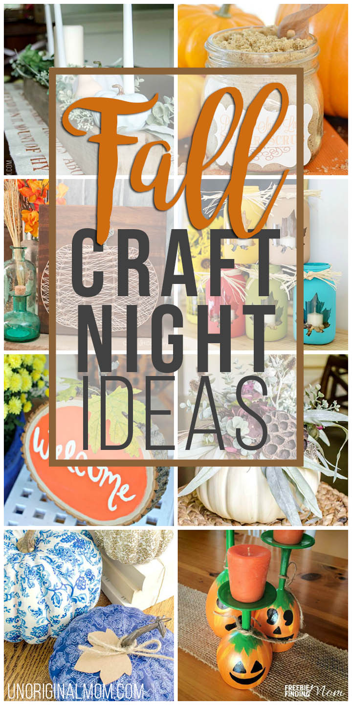 Fall craft night ideas - get crafty with some friends and host a fall craft night! Here's a great list of projects to do at your craft party. #craftnight #craftparty #fallcrafts