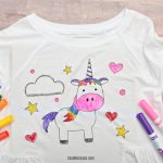 Kid’s Unicorn Coloring Shirt with HTV