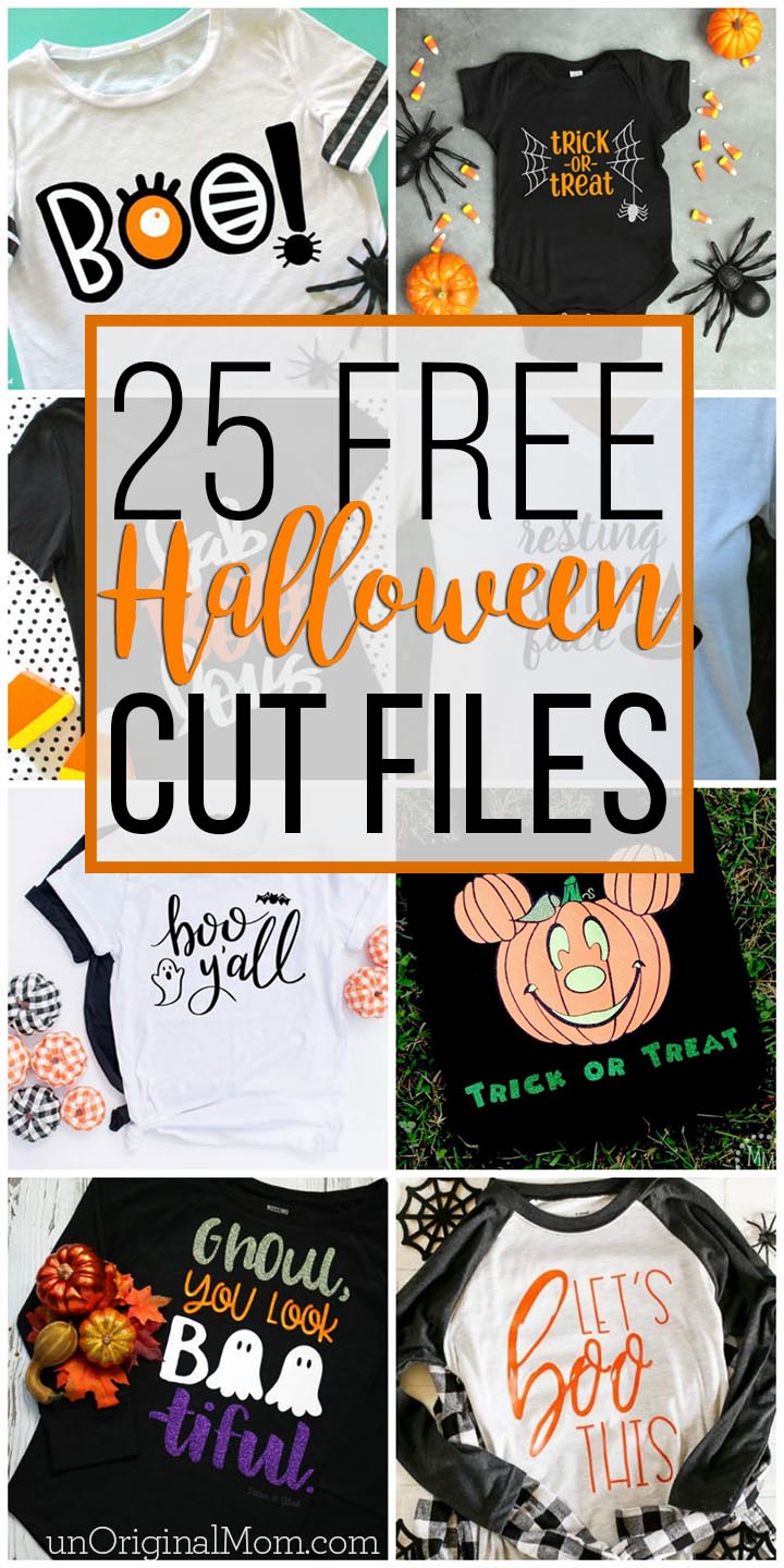 Look at all these fun free Halloween cut files! Use these free Halloween SVGs with your Silhouette or Cricut to craft up some Halloween shirts. #halloweenSVGs #halloween #cricut #silhouette