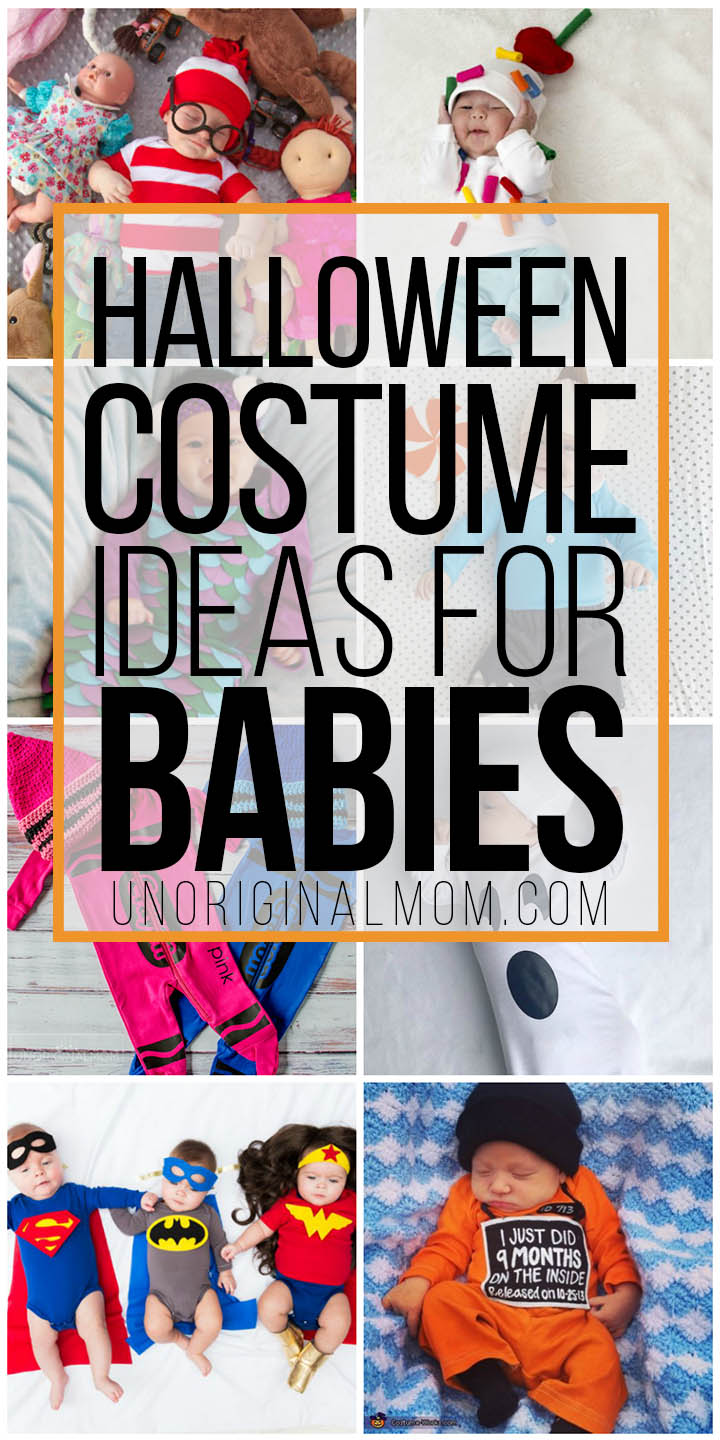 Adorable Halloween costume ideas for newborns and small babies - most of them are easy to DIY with a onesie! #halloween #costumes #babies #newborns #halloweencostumes