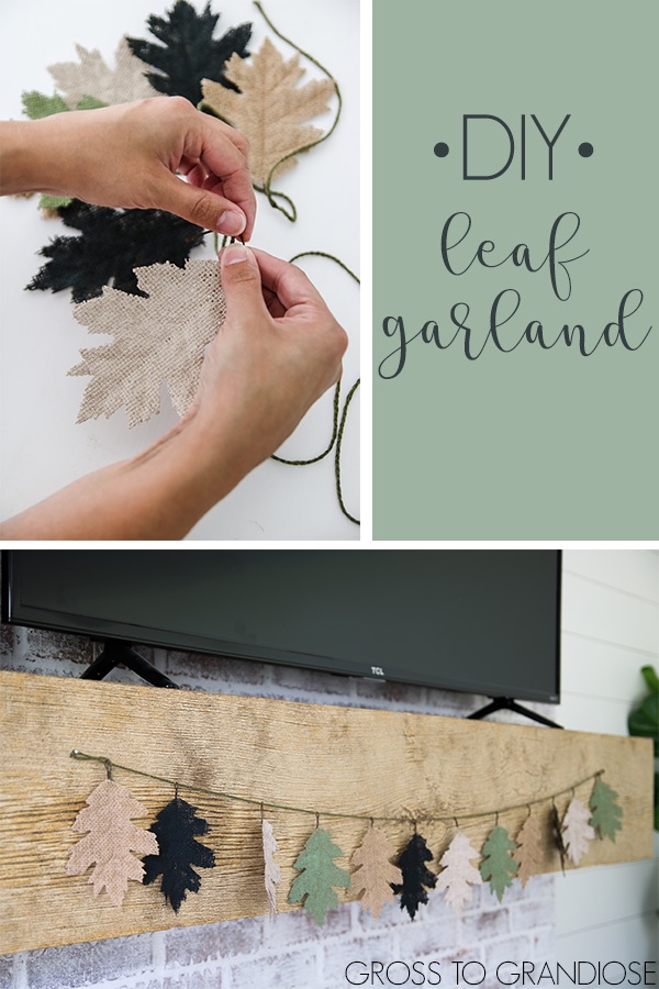 Make an easy DIY burlap leaf garland as simple fall decor - great for minimalist decorating!