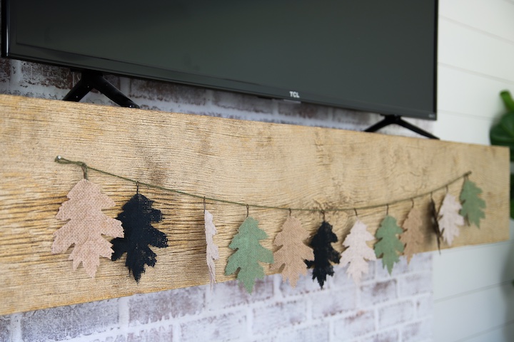 Make an easy DIY burlap leaf garland as simple fall decor - great for minimalist decorating!