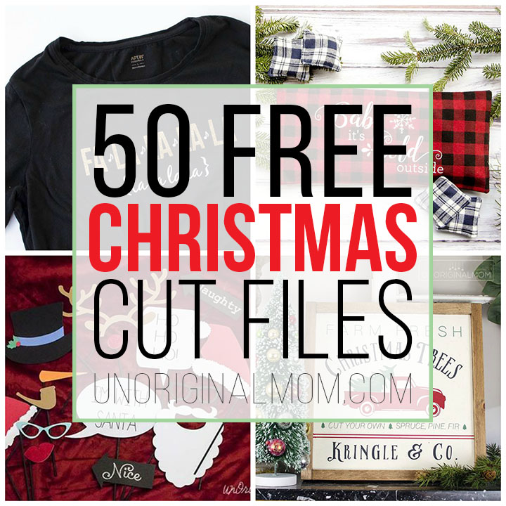 A terrific list of 50 free Christmas cut files for your Cricut or Silhouette! Free SVGs and .studio files. #freecutfiles #freeSVGs #Silhouette #Cricut