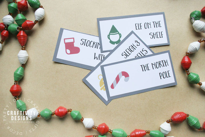 This free printable christmas charades game is an easy christmas game for christmas parties, or just to play at home with the family! #christmasgames #freeprintable #charades