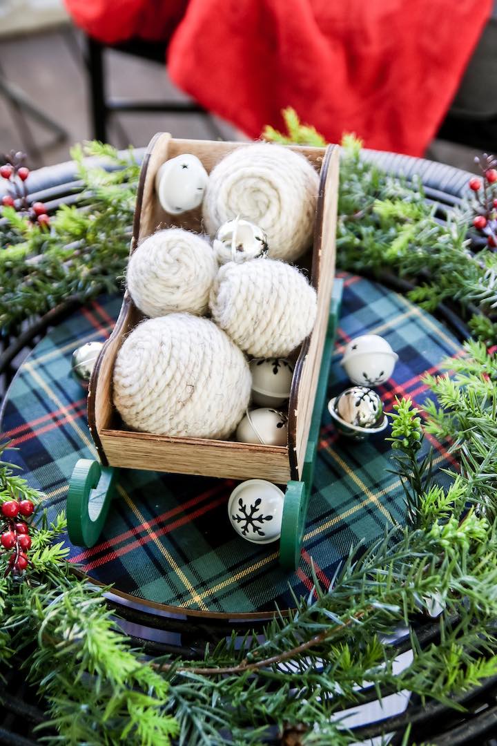 DIY Christmas Vase Filler Yarn Balls - unOriginal Mom