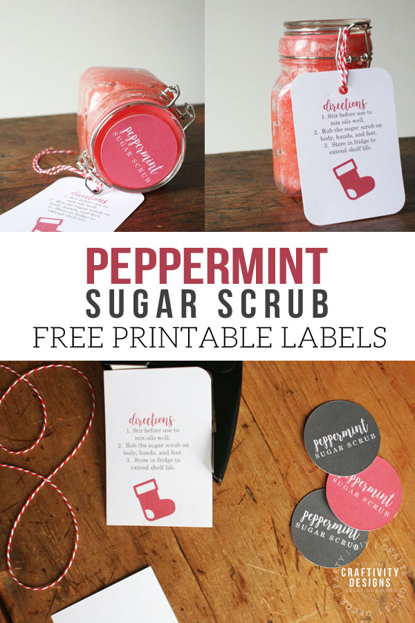 Free printable sugar scrub labels to make an easy last minute DIY gift!