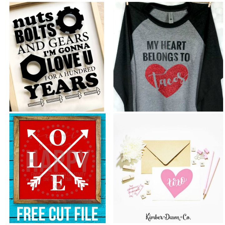 Get crafty with your Silhouette or Cricut and these adorable free cut files for Valentine's Day! #freecutfiles #svgs #silhouette #cricut