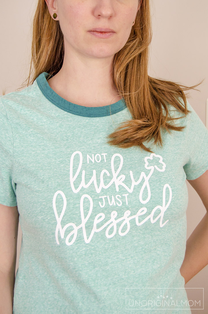 Not Lucky Just Blessed SVG - Love this St. Patrick's Day shirt with a cut file to make your own!