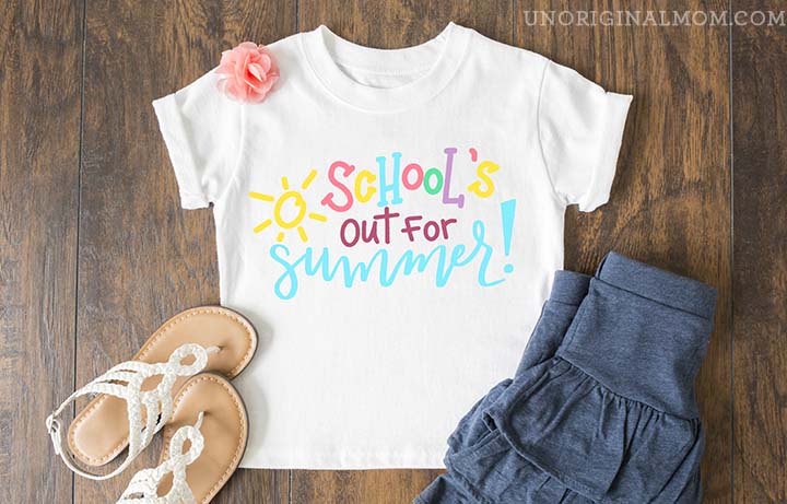 School's Out for Summer Cut File - cute hand lettered design to make an end of the year shirt or teacher gift with your Silhouette or Cricut! | #svg #cutfile #schoolsout #summersvg