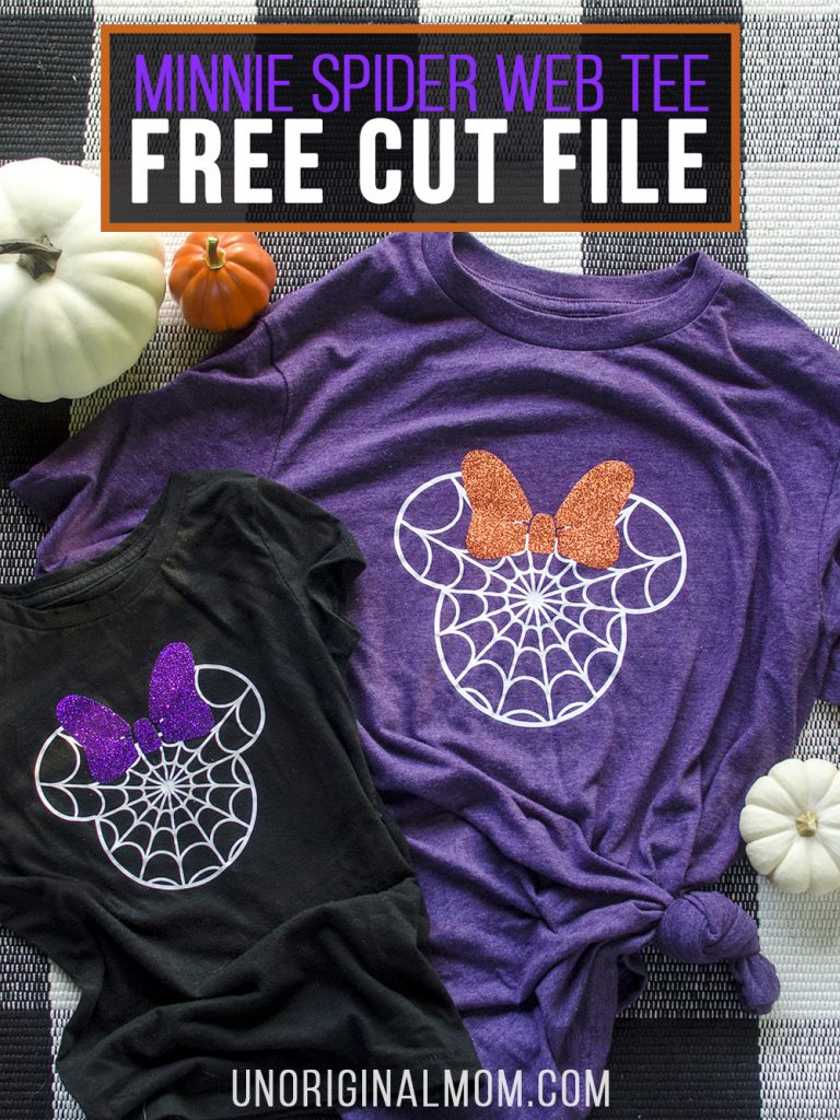 DIY Disney Halloween Shirt Free Minnie Spider Web Cut File