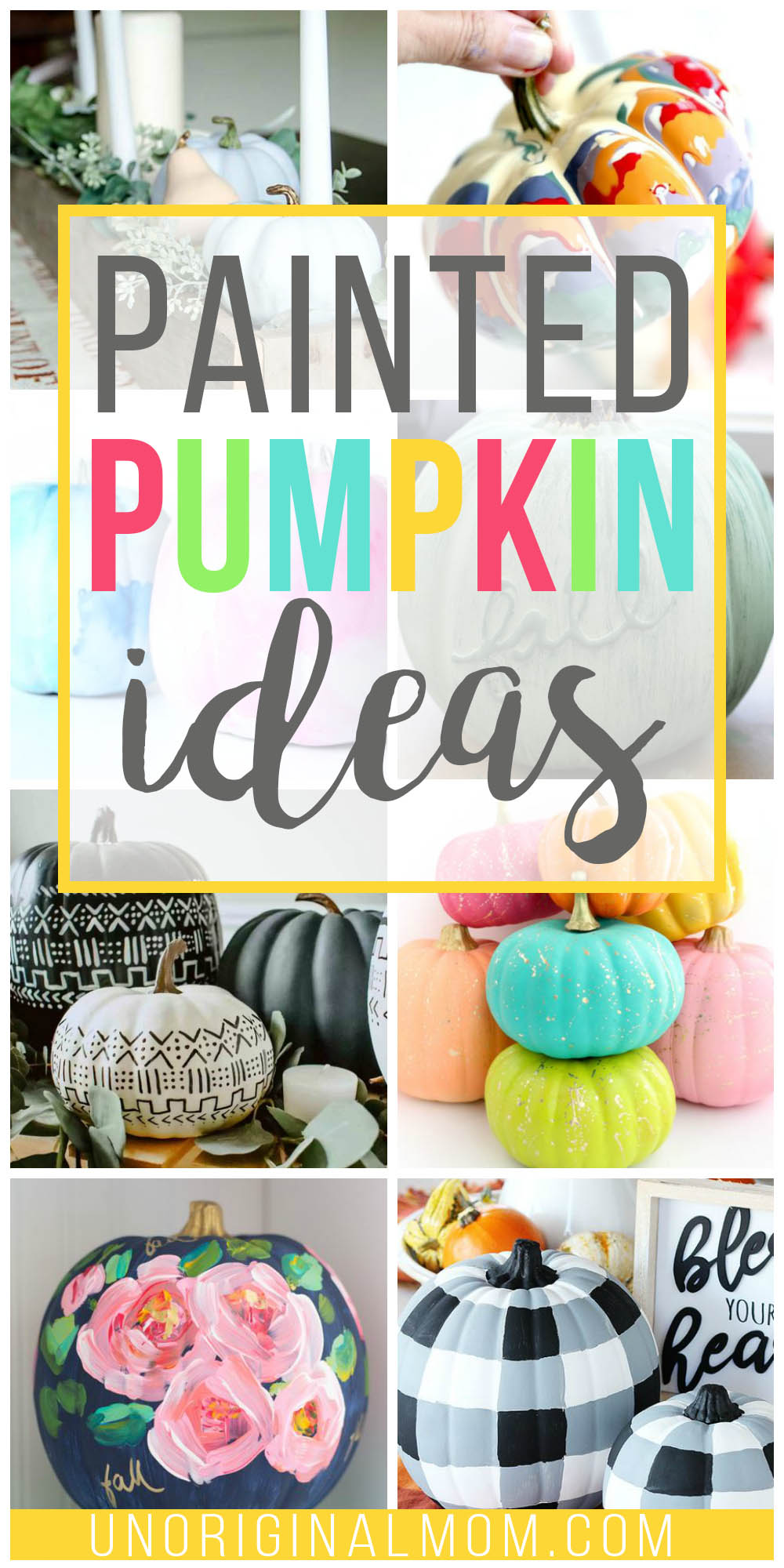 DIY painted pumpkin ideas to use in your fall decor - from buffalo check pumpkins to watercolor pumpkins and so many more great ideas!