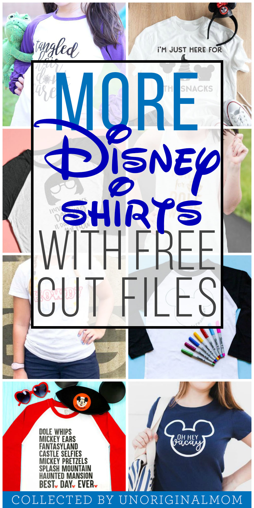 A collection of free Disney SVGs - use them to make DIY Disney shirts or other fun things for your trip to Disney! Great list of free cut files.