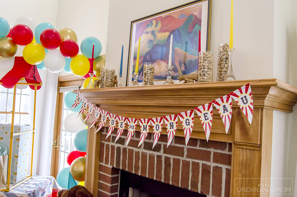 Print-and-cut circus banner for a Circus Baby Shower