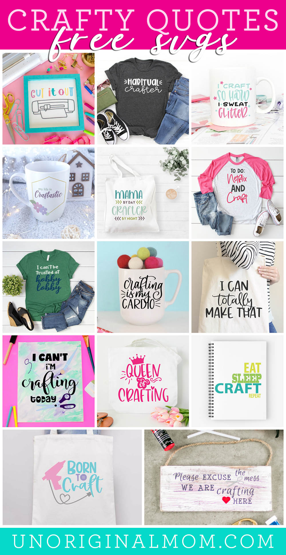 Free Craft Quote SVGs - love these project ideas to use with crafter life SVGs. Use with your Silhouette or Cricut! Perfect for crafters of all kinds.