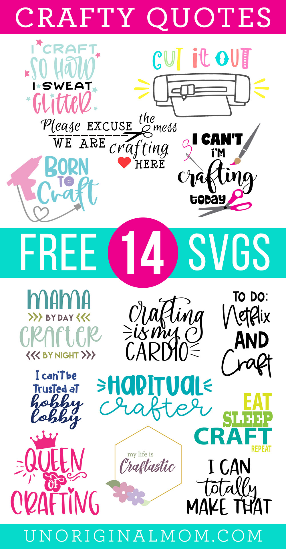 Free Craft Quote SVGs - love these crafter life SVGs to use with your Silhouette or Cricut! Perfect for crafters of all kinds.