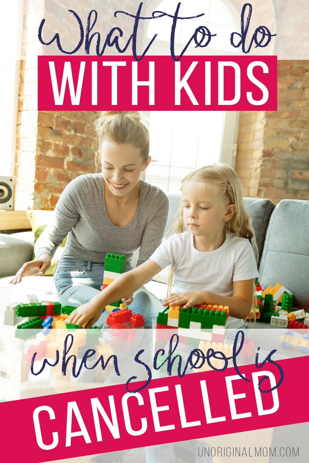 Ideas and tips for what to do with kids when school is cancelled. A sample schedule, ideas for activities, and suggestions on how to structure your day when faced with school closures.