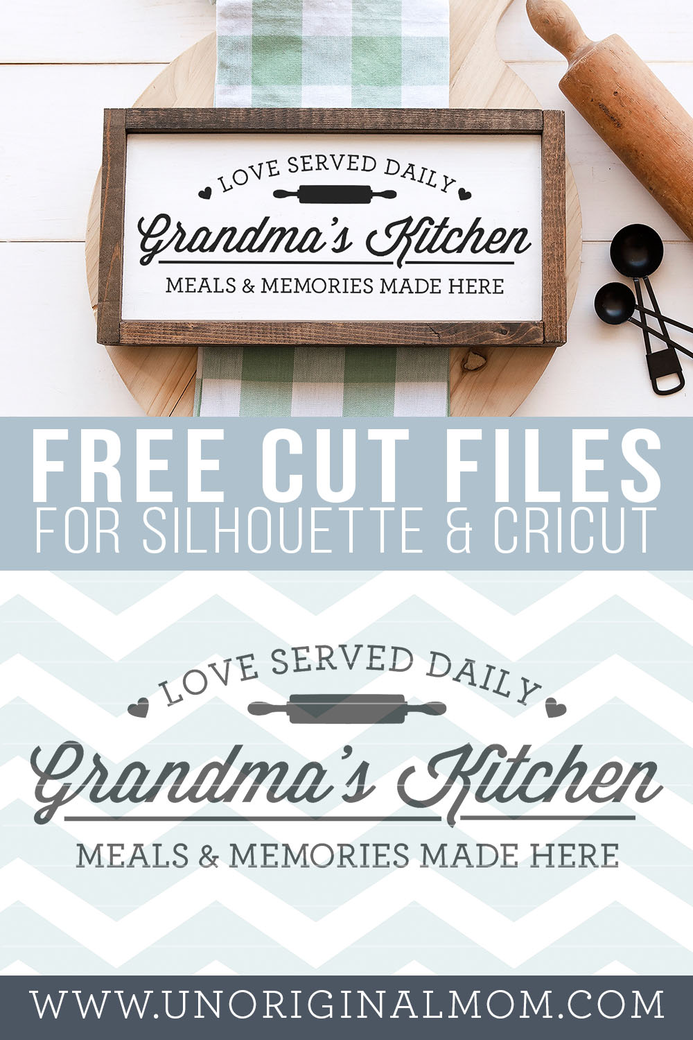 Grandma's Kitchen - DIY farmhouse style kitchen sign. Grab this free kitchen svg to make your own sign! #silhouette #cricut