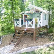 DIY Backyard Playhouse with Slide – Our Handmade Hideaway