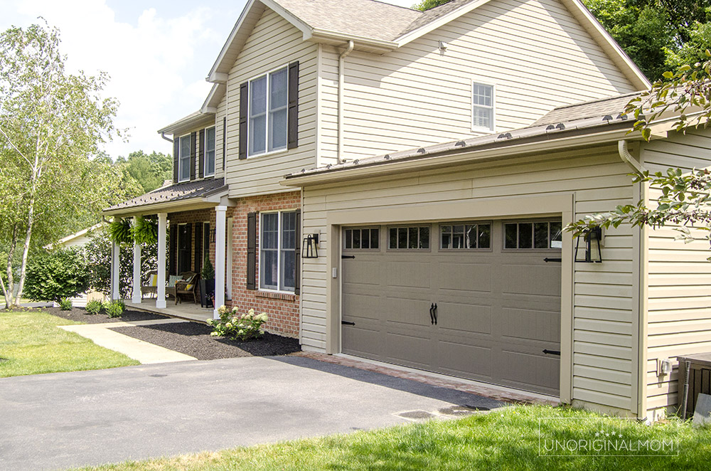 90s colonial exterior renovation - garage addition